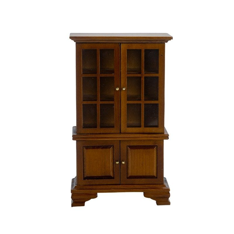 微缩1:12模型娃娃屋工艺品袖珍现代玻璃橱柜珍藏柜子亮柜家具摆件