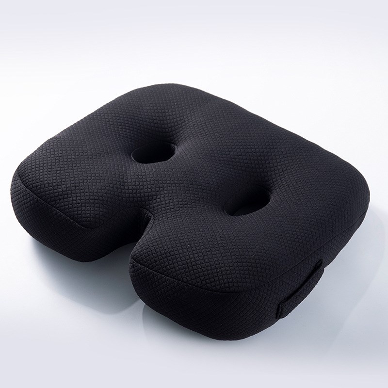 黑灰色双孔椅子坐垫舒适弹力PP棉办公室屁垫久坐不累美臀坐垫