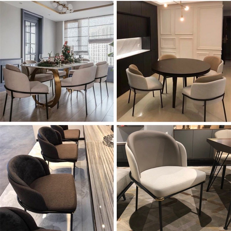 意式轻奢高端餐椅简约家用靠背椅酒店餐厅椅子设计师售楼部洽谈椅