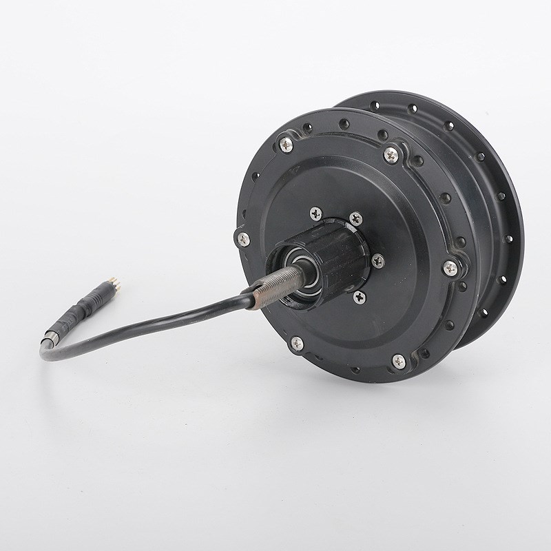 厂家供应250W后驱碟刹卡式飞轮变速电机QH-H无刷直流轮毂辐条电机