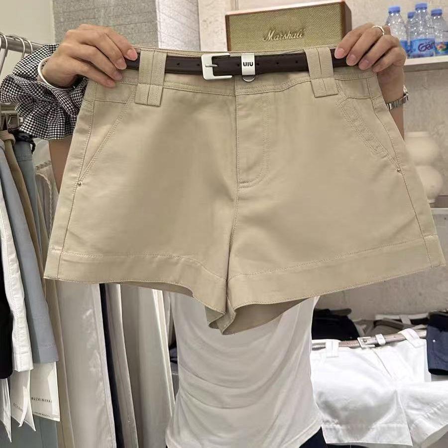 十三行女装新款2025夏季工装风百搭显瘦高腰A字短裤女休闲 ??热裤