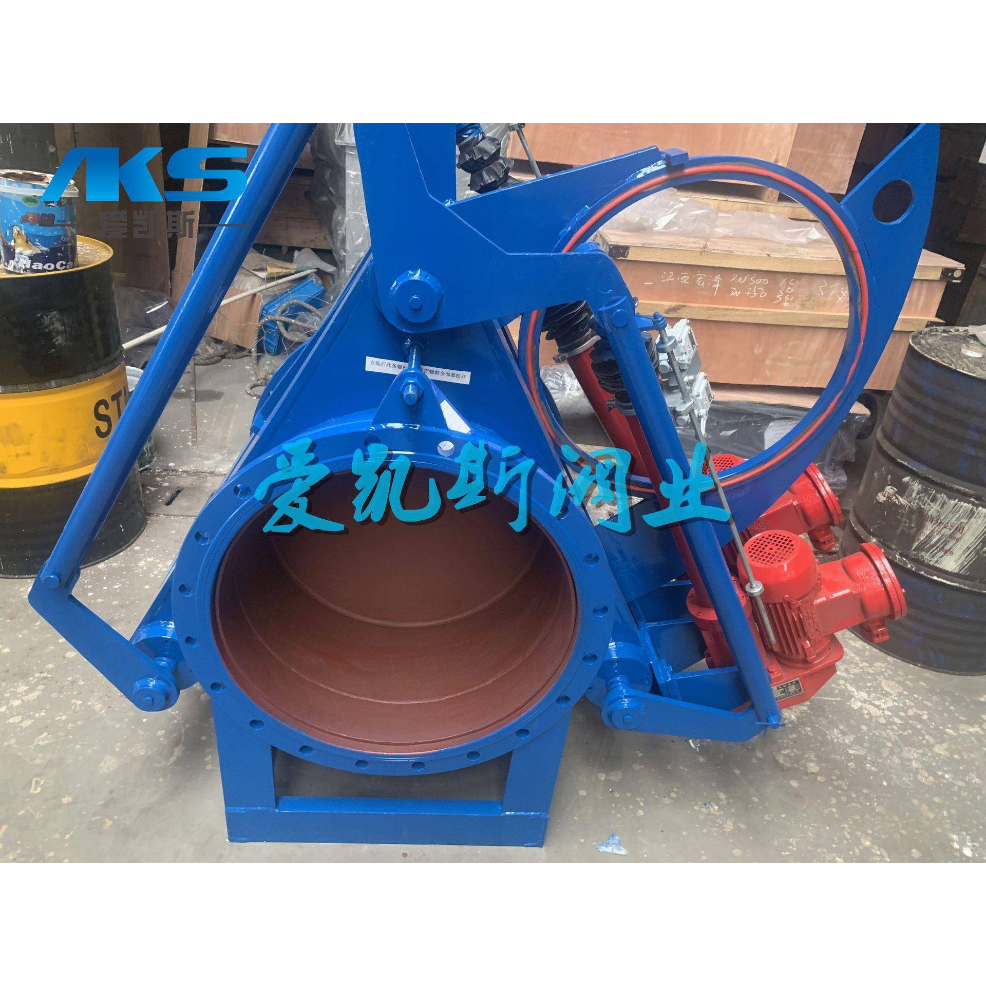 供应F943BX波纹管电动推杆式盲板阀电动眼镜阀翻板阀(图)