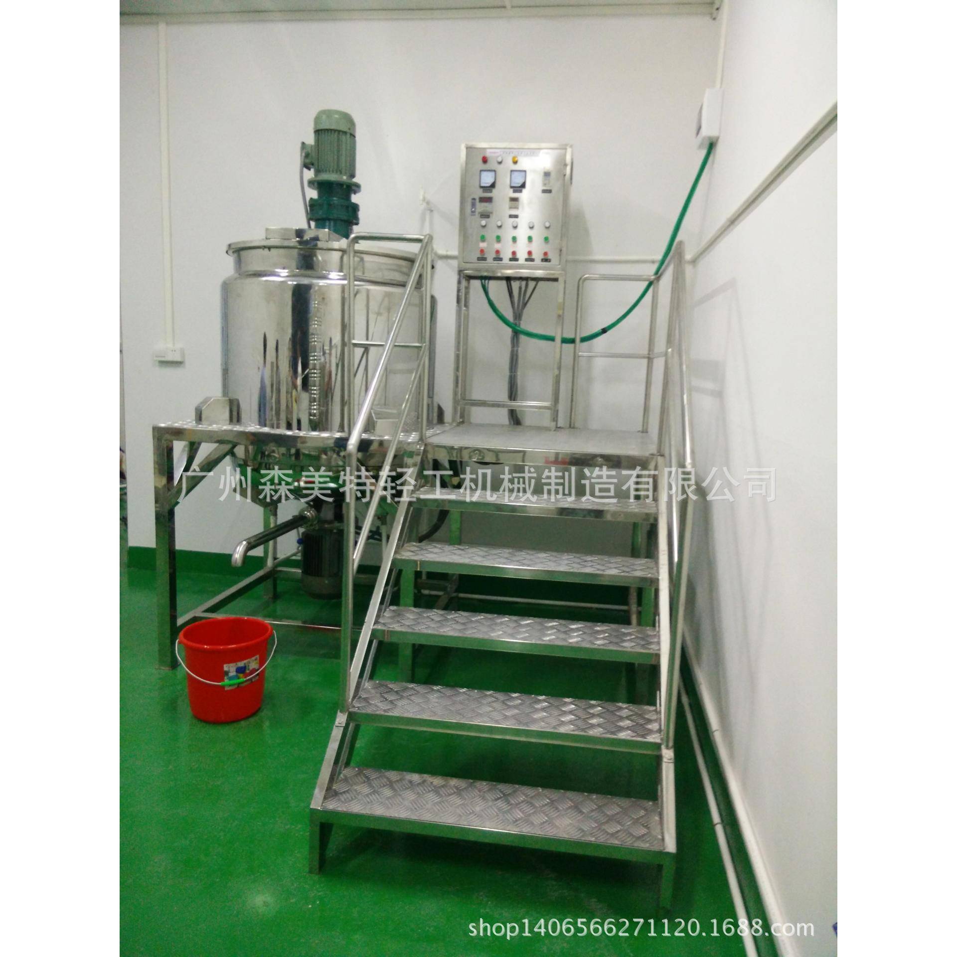 500L电加热加热均质搅拌罐洗衣片加热乳化锅洗发水均质配料罐