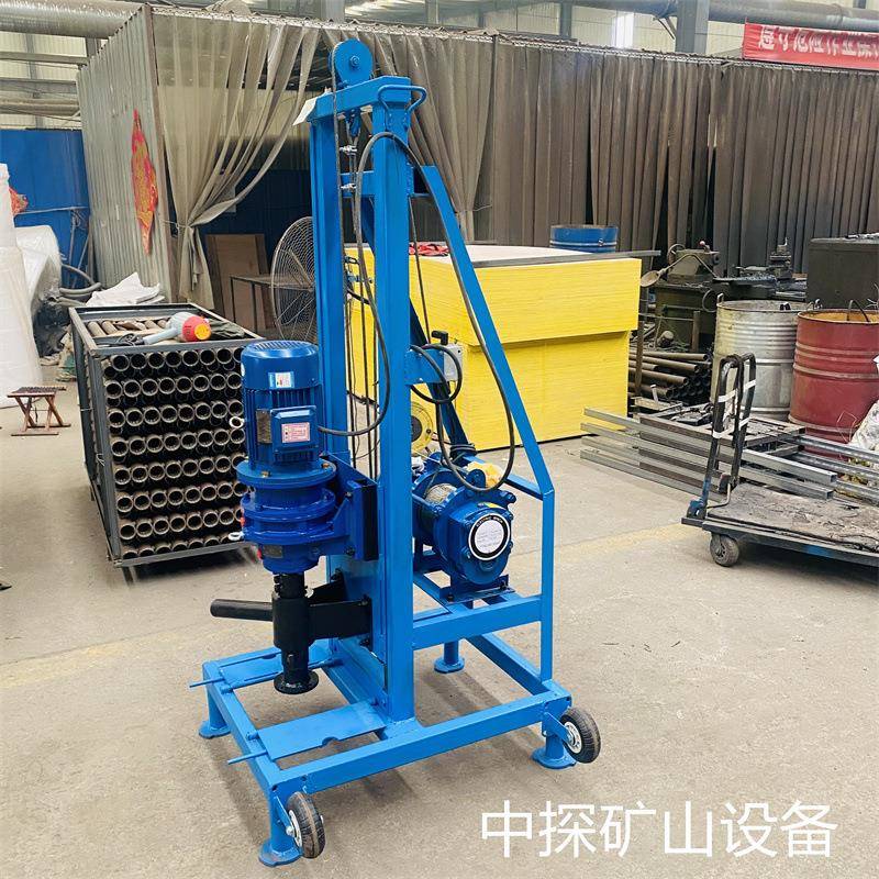 100米便携式钻井机家用灌溉水井钻机单相电生活吃水井钻井机