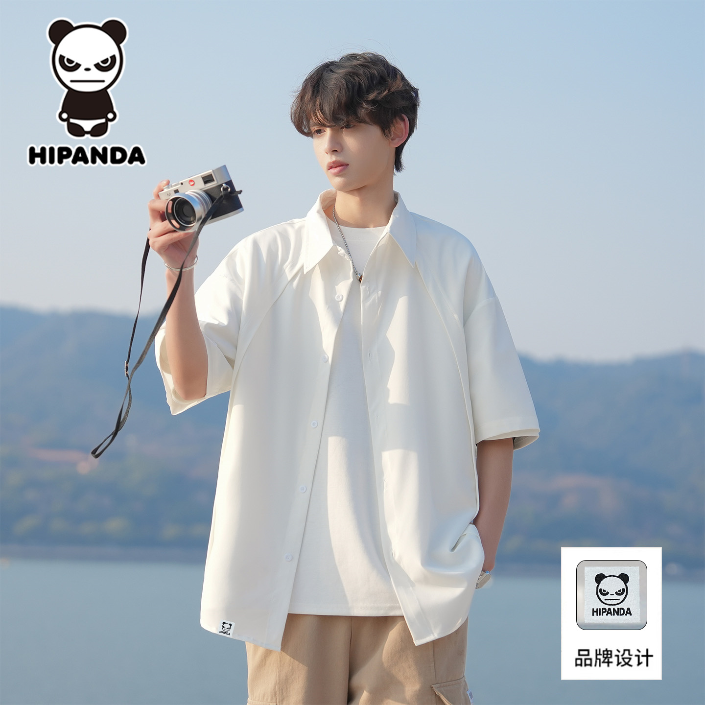 短袖衬衫男生2025夏季新款宽松