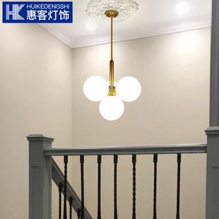 楼梯吊灯简约现代餐厅loft公寓小户型挑空客厅魔豆斜顶楼梯间灯具