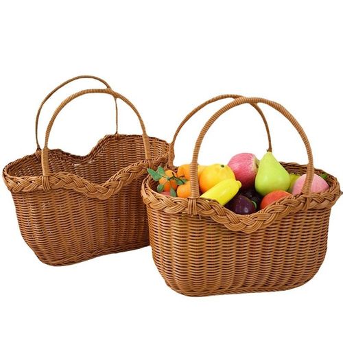 草编手提篮子仿藤编野餐篮精致工艺时尚百搭款式轻松搭配各种场合