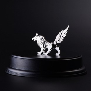 钢魔像神兽不锈钢全金属摆件 可拆卸拼装 吉祥神兽 拼装野狼