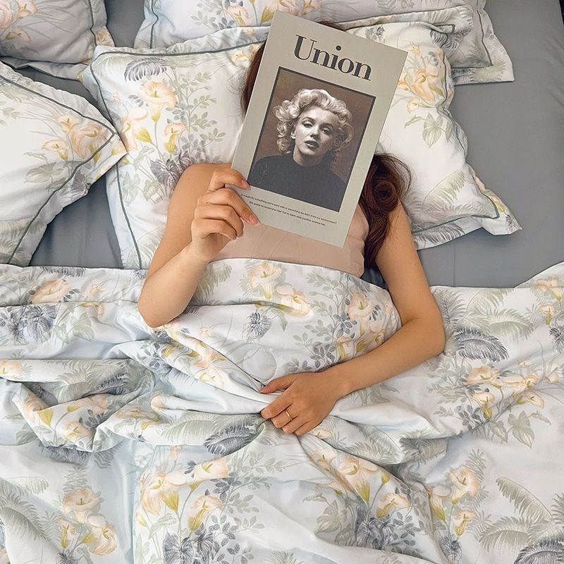 夏季轻奢高级水洗天丝夏被四件套空调被子被芯夏凉被丝滑可机洗