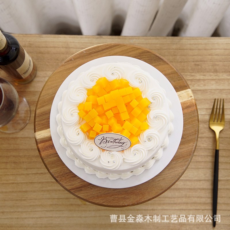 木质高脚蛋糕盘欧式婚礼派对拍摄道具实木托盘甜品蛋糕架