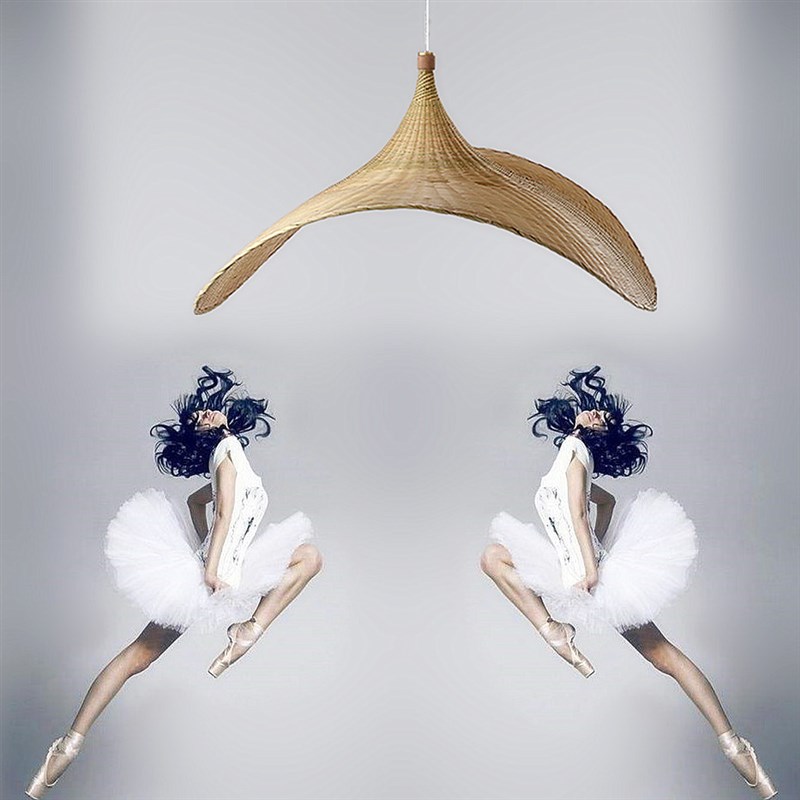 东南亚竹帽子灯民宿酒灯店别墅灯创意设计师的竹藤灯艺术照明