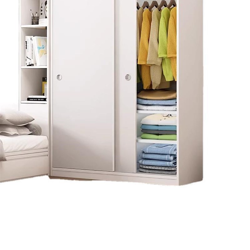 家用卧室推拉门衣柜组合收纳柜子民宿简易出租房用小型儿童挂衣橱
