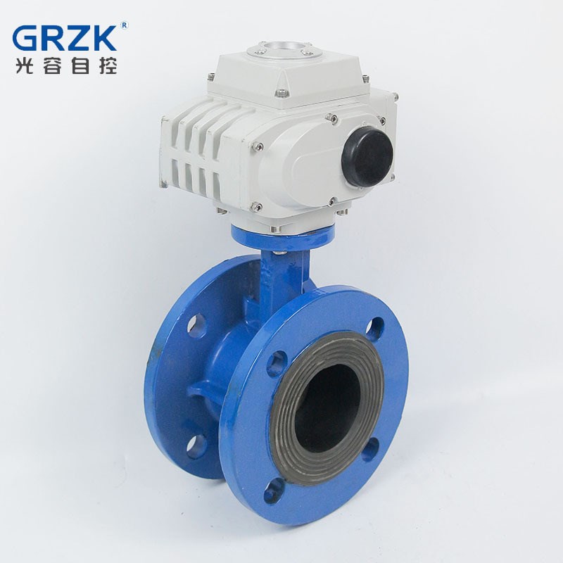 D941X-16C电动法兰蝶阀 软密封铸钢双偏心蝶阀 220v电动通风蝶阀