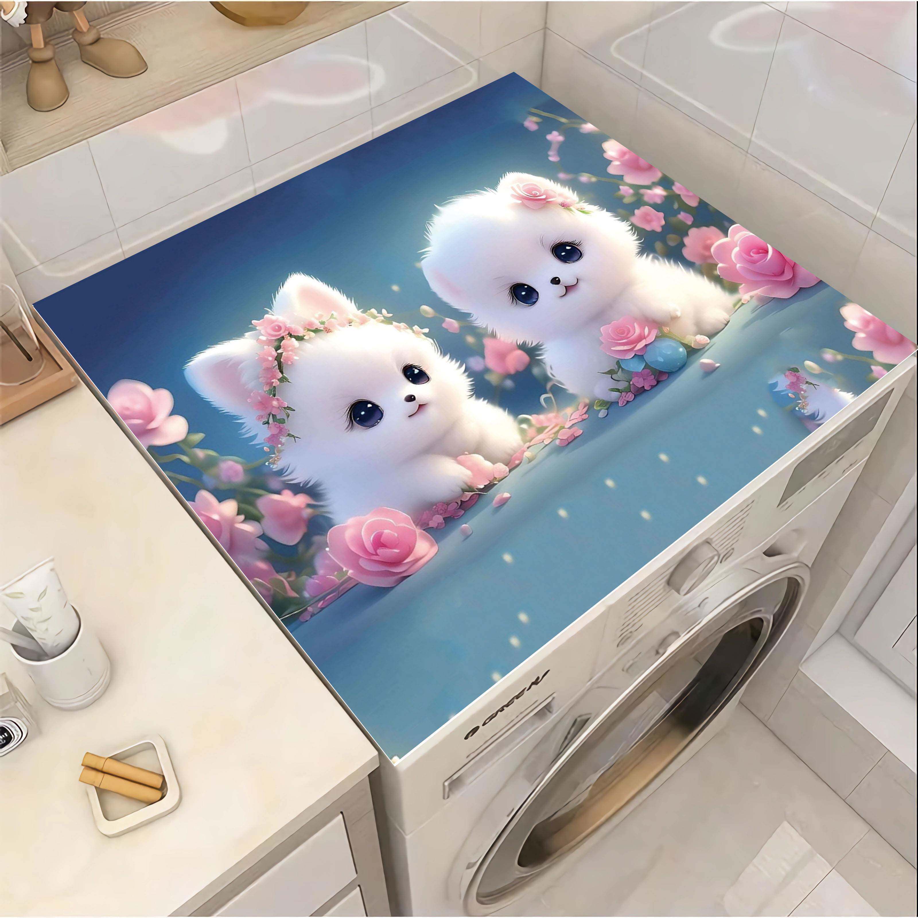 滚筒洗衣机盖垫防水防尘罩套床头柜盖巾冰箱盖布防晒免洗皮革垫子