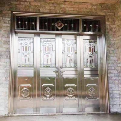 304不锈钢入户门自建房加厚单门大门别墅门防盗门农村四开 进户门