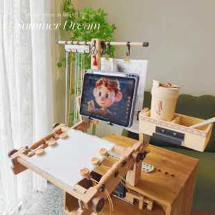 华林君原创十字绣桌边架千年木质绣绷v绷q绷刺绣绷子架绣架绷架包