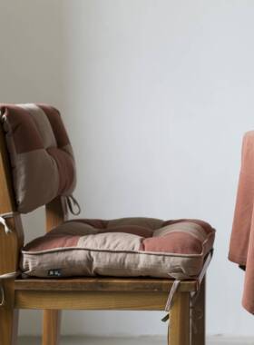 『九宫格』拼色棉麻椅垫靠背垫榻榻米蒲团坐垫 天然棉麻淡饭自制