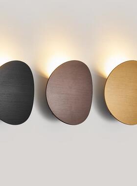 北欧卧室壁灯简约床头灯圆形创意客厅电视背景墙灯书房过道墙壁灯