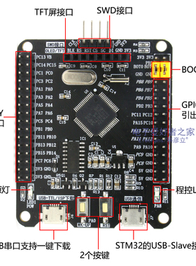 STM32F103RCT6单片机开发板模块 编程实验学习板 带串口下载功能