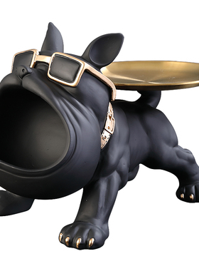 进门口放钥匙收纳摆件托盘创意轻奢狗狗玄关鞋柜电视柜家居装饰品