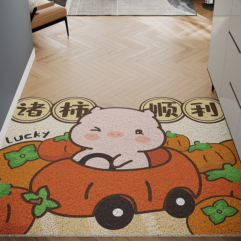 卡通入户地垫家用大门外丝圈耐脏防滑地毯可裁剪门垫进门耐磨脚垫