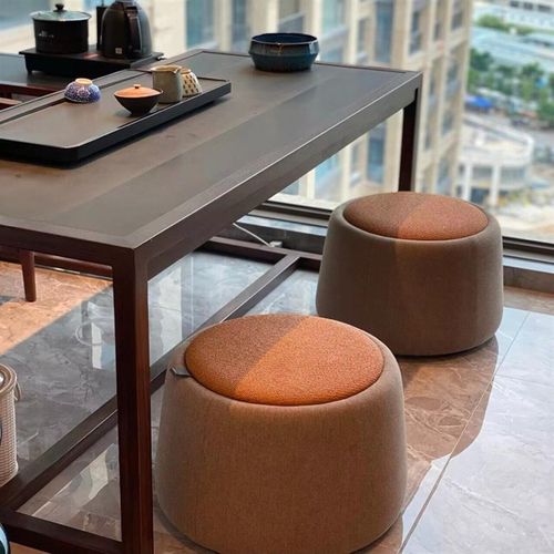 新中式实木胡桃木乌金石实木阳台小茶桌2025高端新款家用茶台定制