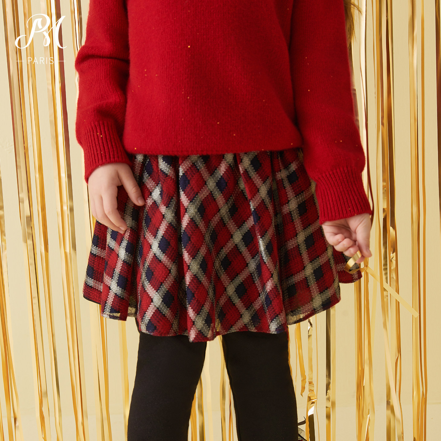 Petite Marguerite小雏菊童装秋冬学院风百搭复古红色格子半身裙,童装/婴儿装/亲子装,半身裙,淘宝优惠券,粉丝福利购,淘宝优惠卷