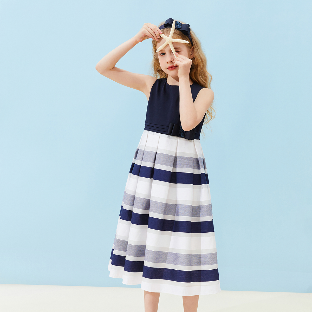 小雏菊PM童装无袖长款连衣裙