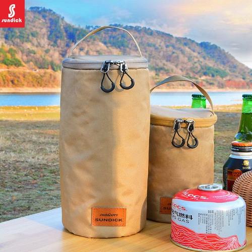 山地客户外野营圆桶形扁气罐收纳包露营汽灯马灯便携收纳袋