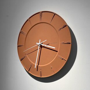 久处不厌静音挂墙钟北欧现代简约客厅书房免打孔轻奢装饰水泥钟表