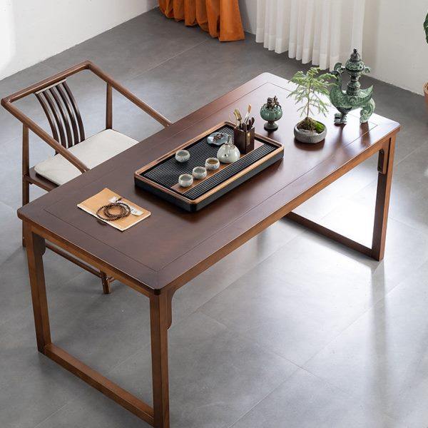 新中式全实木茶桌家用客厅茶室桌泡茶桌办公室功夫茶几榉木小茶台