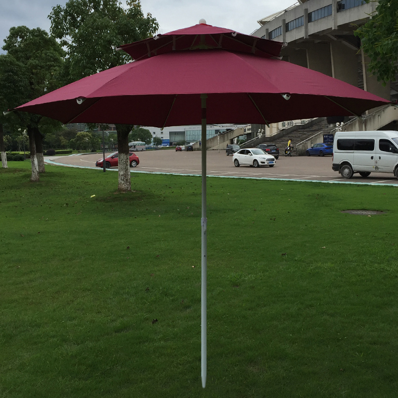 3米双顶转向遮阳伞沙滩伞广告伞印刷定制礼品阳台伞婚礼伞白色伞