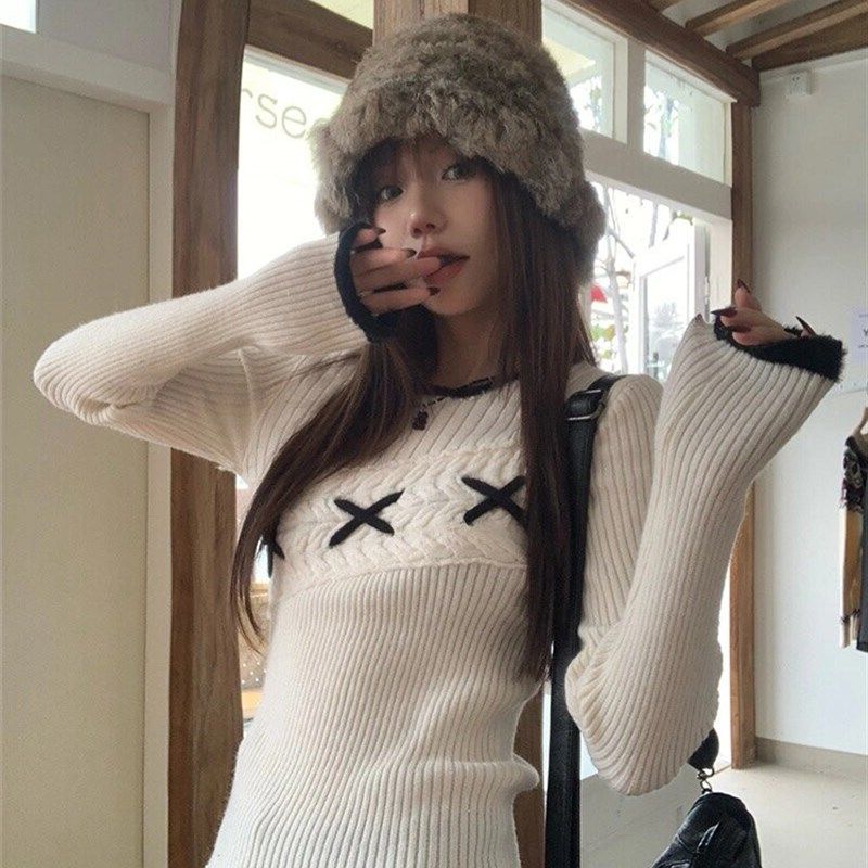 卷毛oni 复古设计感修身显瘦内搭毛衣女打底针织上衣,女装/女士精品,大码套装,淘宝优惠券,粉丝福利购,淘宝优惠卷