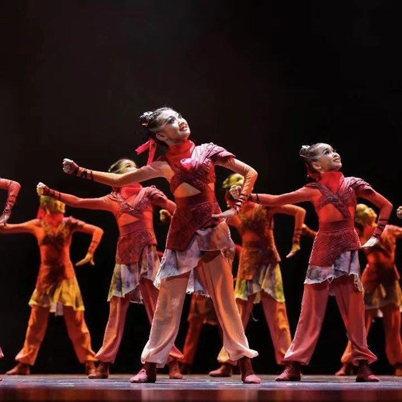 第十二届小荷风采再现花木兰儿童舞蹈演出服古典古代士兵表演服装