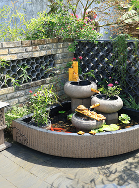 汉韵堂庭院流水摆件园林花园水景布置户外循环水鱼池水池水系造景