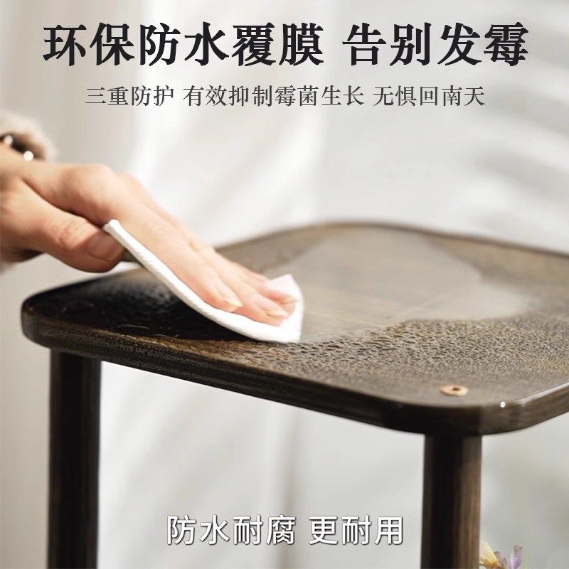 花架子客厅落地式复古博古架室内阳台实木中式小型置物架展示架子