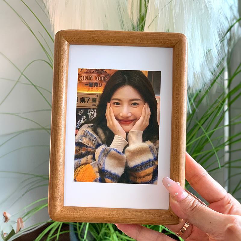 实木相框摆台定制6寸情侣照片打印8寸画框装裱摆件A4展示框架礼物