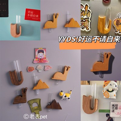 【手作】胡桃木宠物纪念猫须收纳盒收藏留念猫咪胡须收集瓶冰箱贴