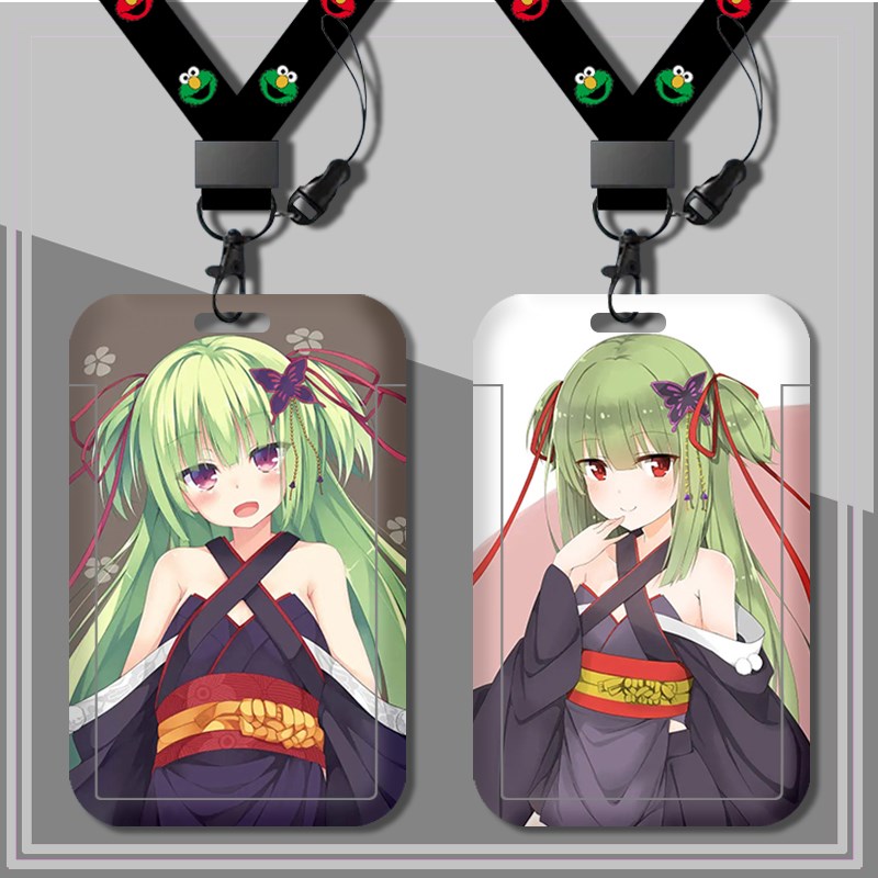 学生校牌卡套可伸缩挂脖带挂绳耐用硬壳套柚子社天神乱漫千恋万花