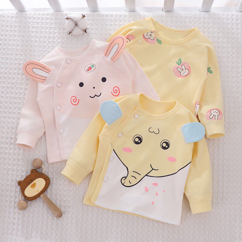 婴儿秋衣上衣a类全棉开衫春秋季贴身内搭打底3宝宝秋衣单件上衣服