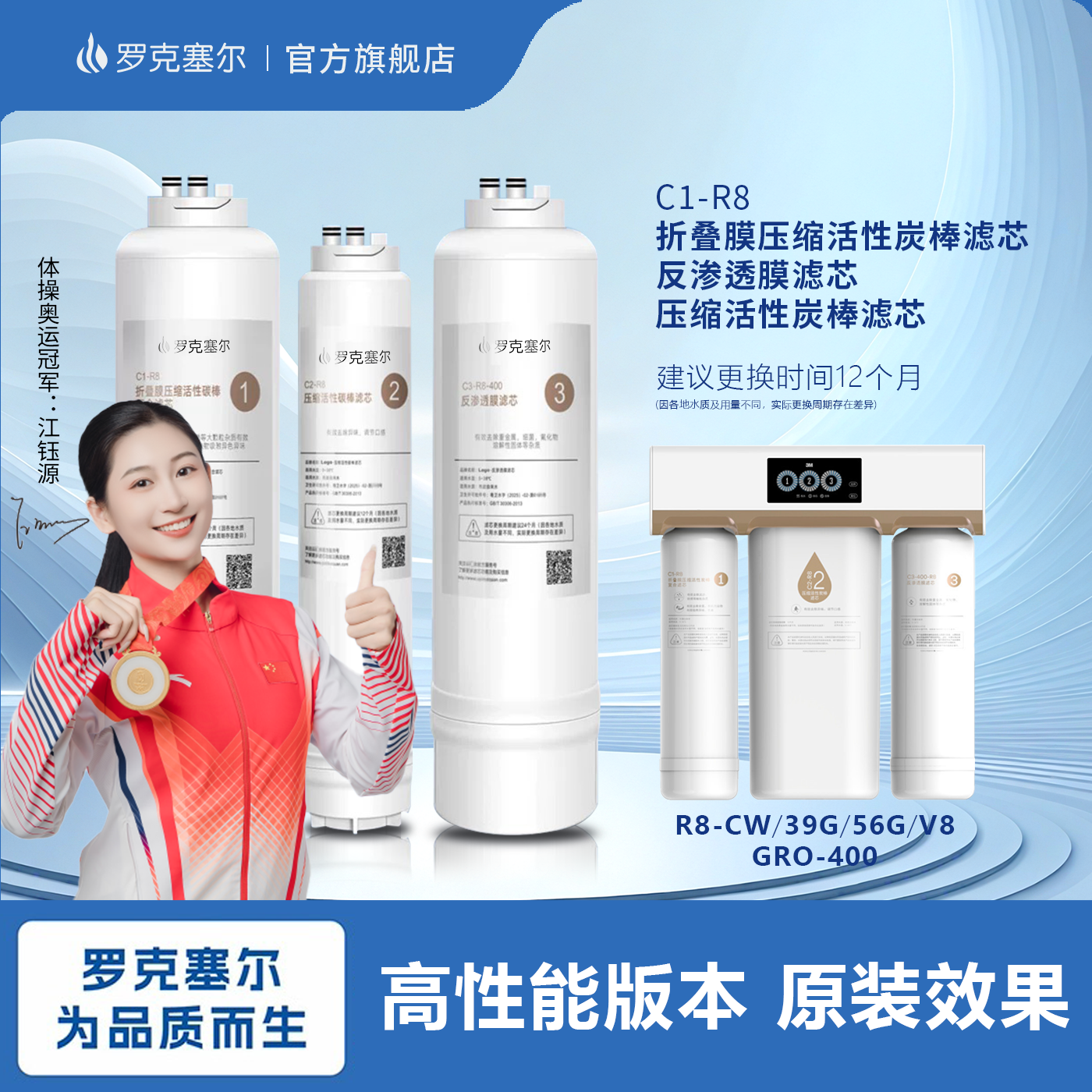 适用3M净水器滤芯机R8-CW/R8-39G/R8-VB/R8-56G/GRO-400