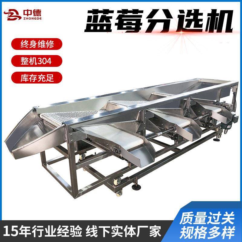 全自动不锈钢水果分选机皮带三级蓝莓红枣分级机圆果食品级