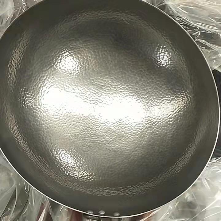 唐一社章丘手工锻打鱼鳞纹圆底炒锅无涂层无氮化物理不粘锅