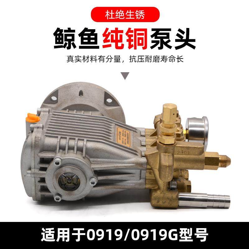 鲸鱼0919G高压商用洗车机泵头总成大功率陶瓷柱塞380v清洗机配件