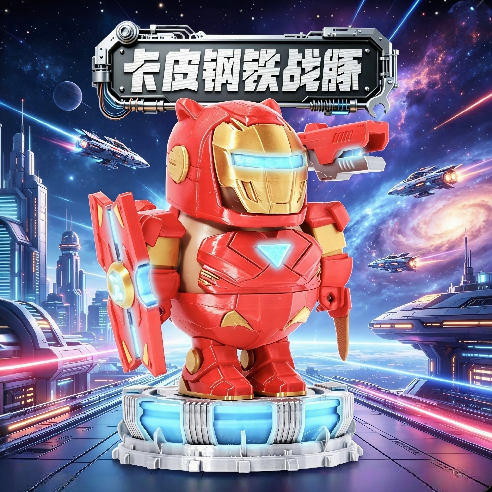 卡皮巴拉钢铁战豚磁吸玩具3D打印新款摆件模玩手办彩盒儿童现货