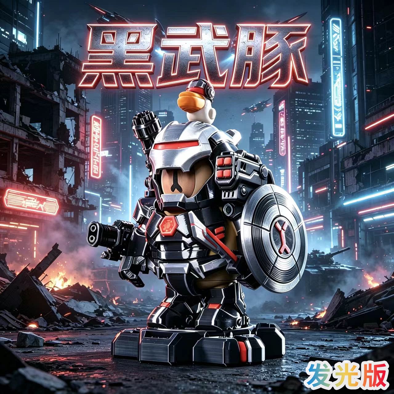 黑武士豚卡皮巴拉磁吸玩具暗黑钢豚侠3D打印摆件手办彩盒儿童礼物
