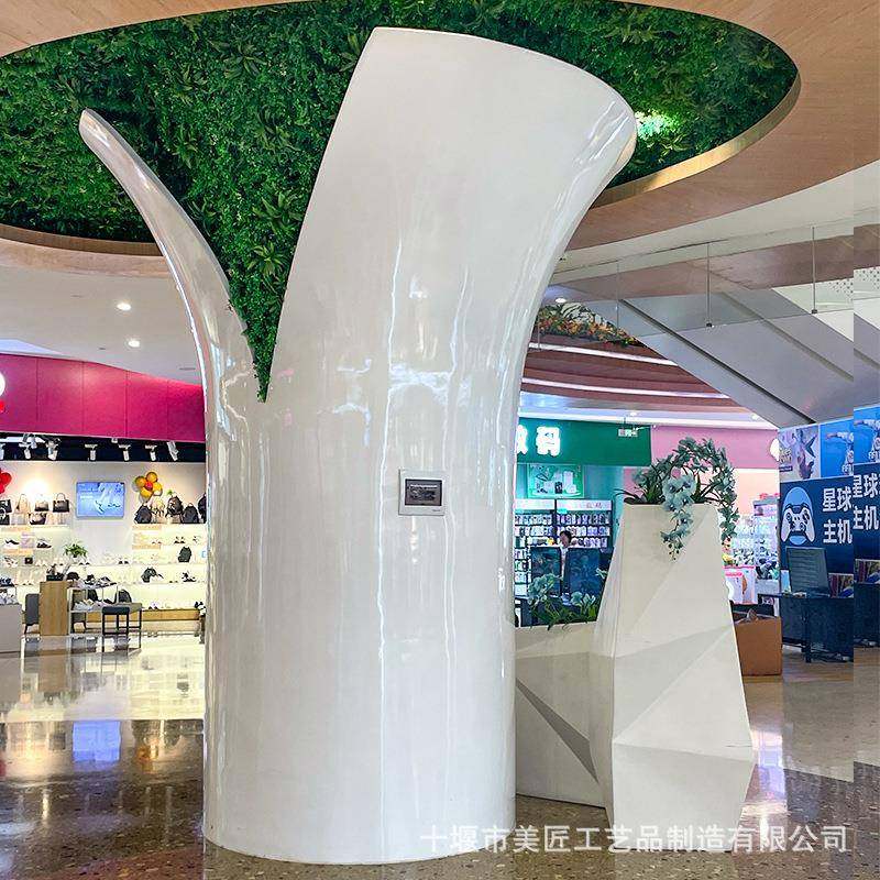 玻璃钢包柱商场立柱座椅室内圆柱装饰背景墙吊顶GFRG异形雕像装置