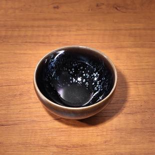 建阳建盏陶瓷个人品茗杯窑变建盏铁胎茶杯单主人杯功夫茶具小茶碗
