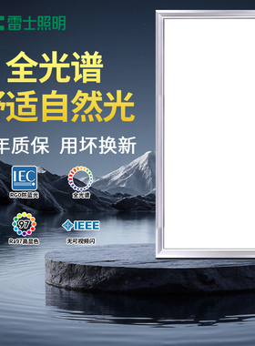 雷士照明led集成吊顶灯300x600厨房卫生间铝扣平板灯嵌入式吸顶灯