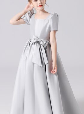 儿童绑带婚纱公主裙高端女童钢琴演奏管弦乐团合奏演出晚礼服齐地